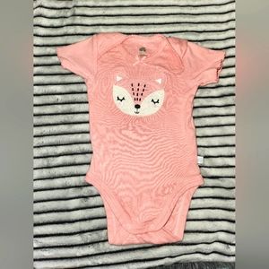 Just Born®Organic Baby Girls Fox Short-Sleeve Bodysuit 3-6